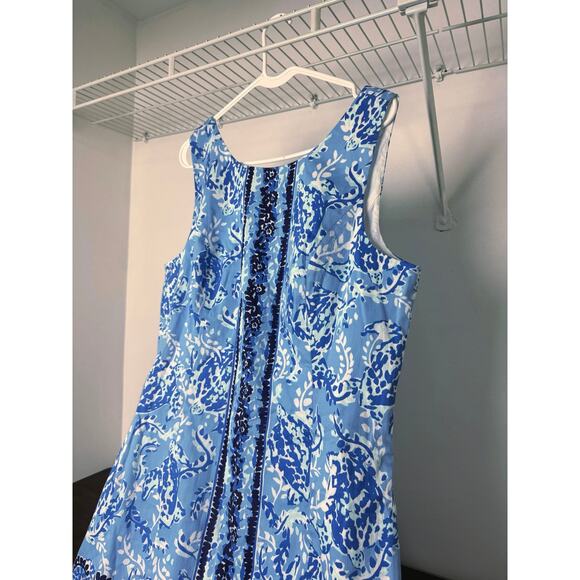 Lilly Pulitzer Mila Shift Dress Blue Sea Turtle - Size 14 NWOT - Picture 2 of 9